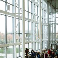 tour group visiting the library